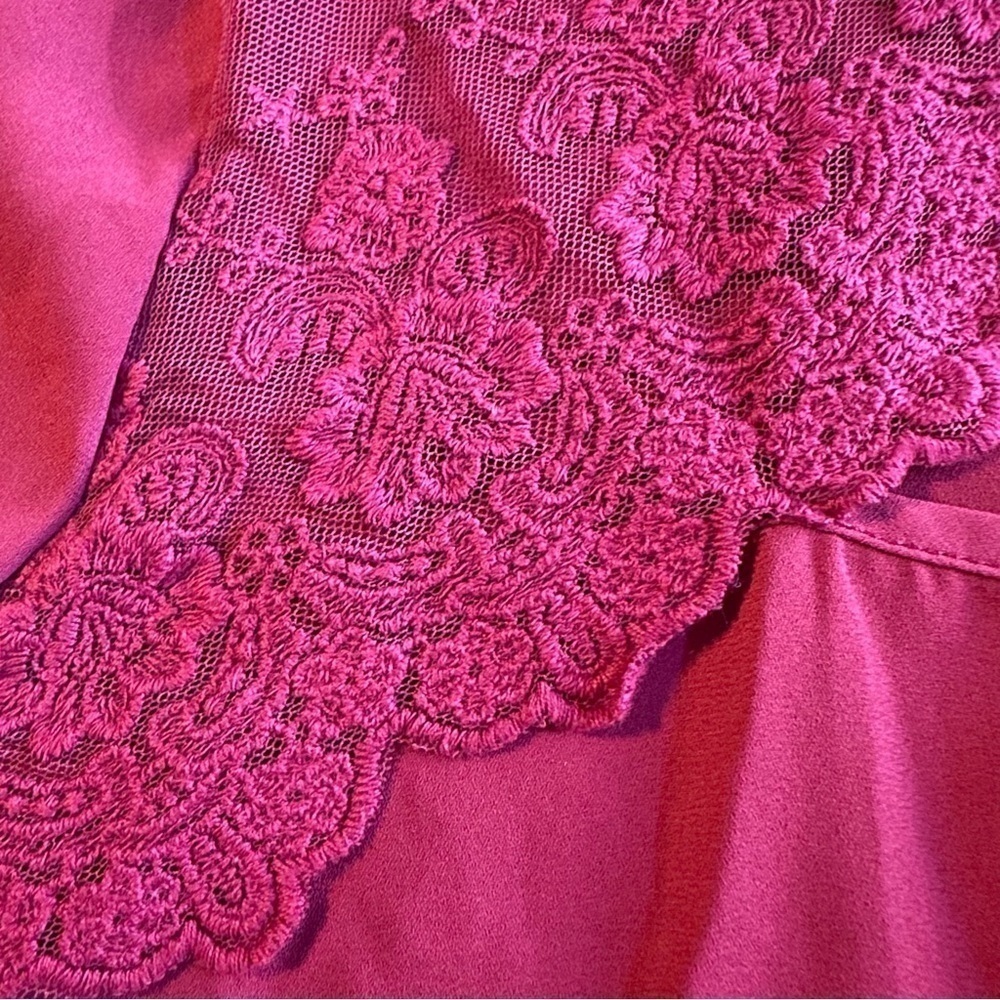 Charming Charlie Deep Red Lace Blouse - Picture 10 of 15